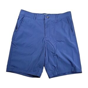 Bugatchi Shorts Mens Blue‎ Solid Chino Casual Nylon Stretch SEE PICS FOR SIZING